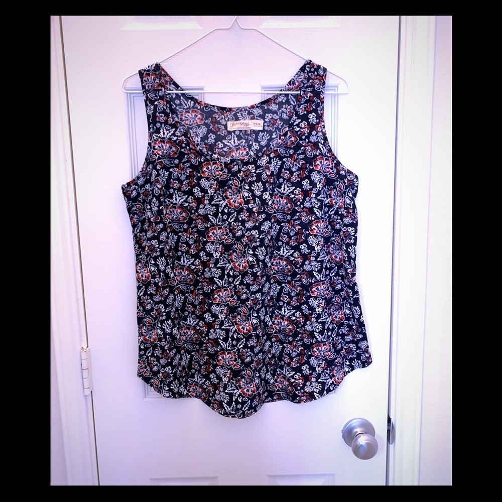 red blue floral patterned tank TOP medium 8